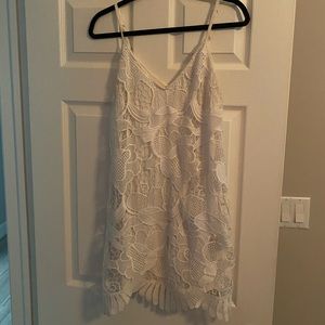 Lace white flowy dress
